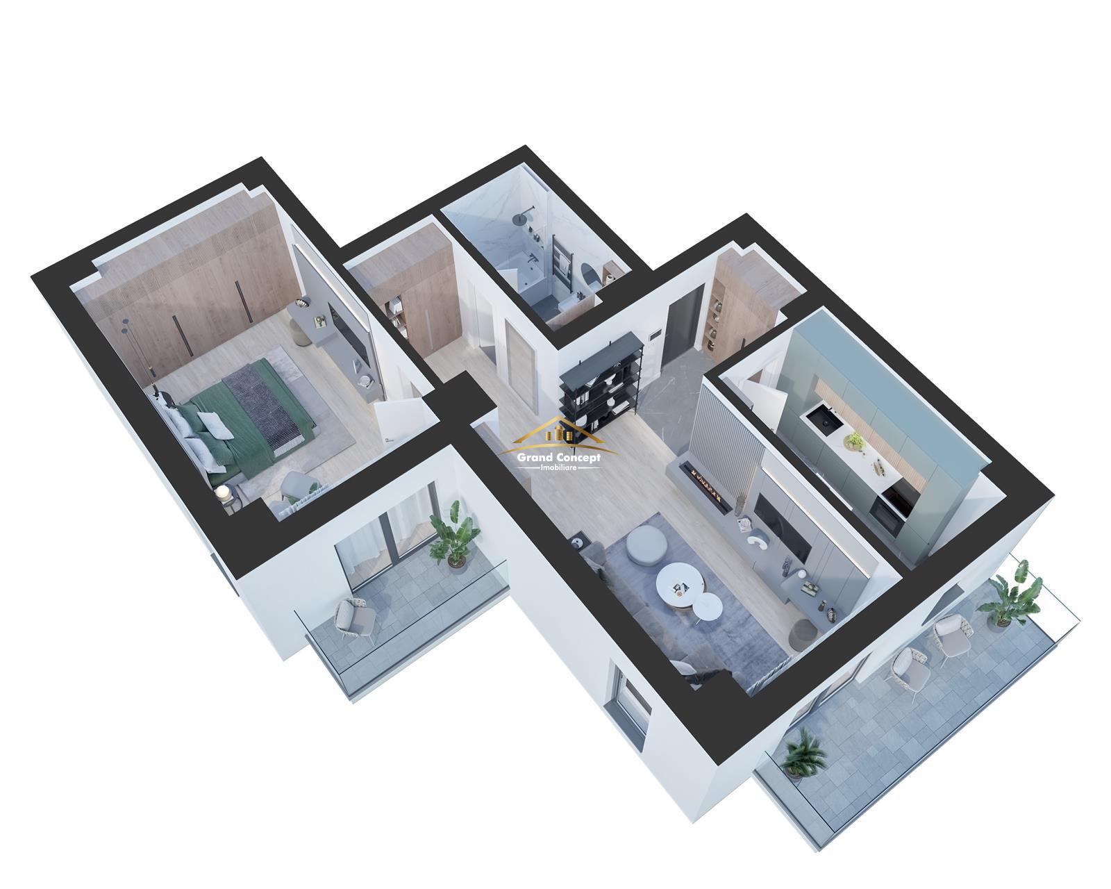 Apartament 2 camere, Nicolina, 72.30mp