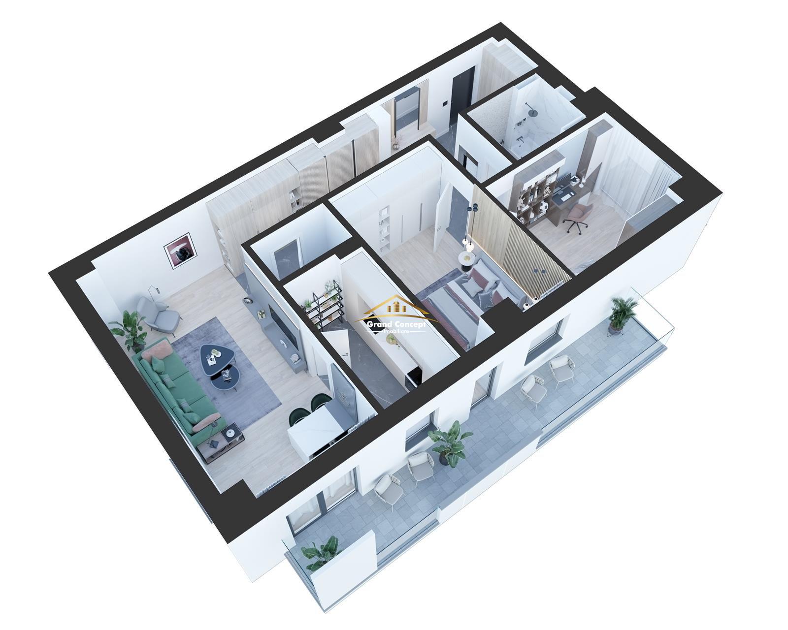 Apartament 3 camere, Nicolina, 99.90mp