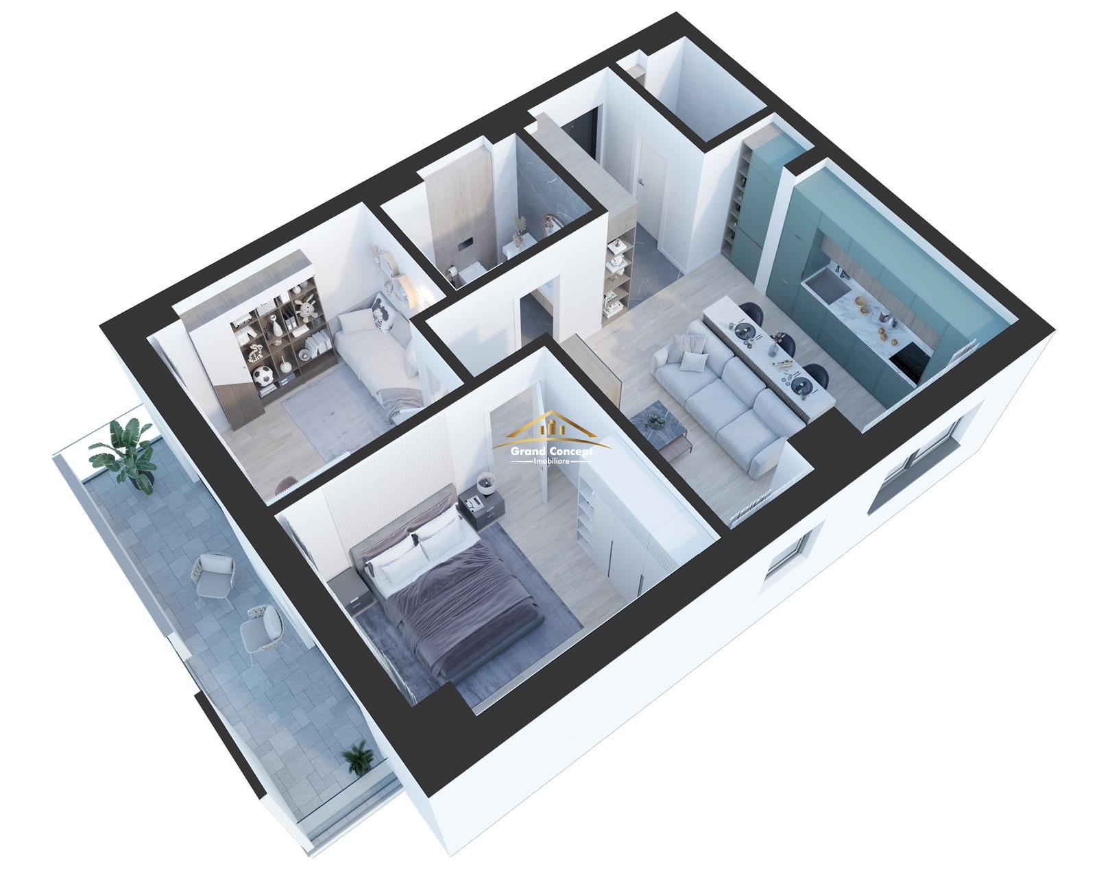 Apartament 3 camere, Nicolina, 68.40mp