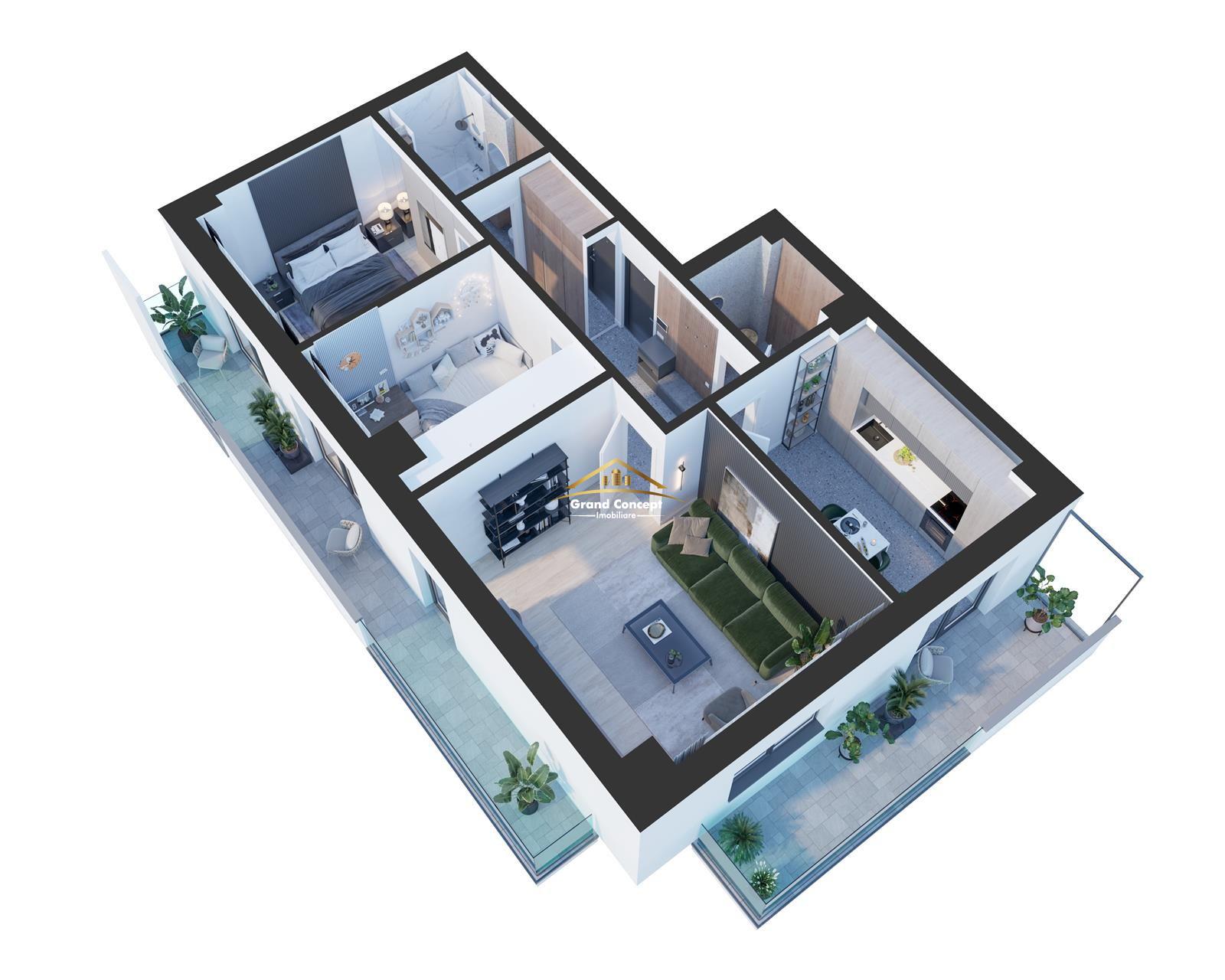 Apartament 3 camere, Nicolina, 96.90mp