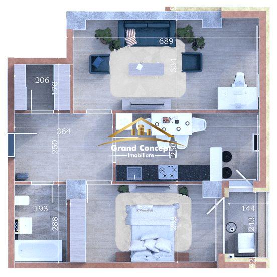 Apartament 2 camere, Copou, 75.22 mp